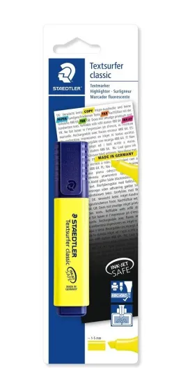 Imagine pentru Marker evidentiator clasic pentru text Staedtler, Galben din aceiasi categorie