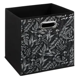 Imagine pentru Cutie depozitare 5five MIX\'IT, imprimeu botanic, material textil, 31x31x31 cm, Negru din aceiasi categorie