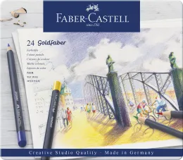 Imagine pentru Creioane Colorate 24 Culori Goldfaber Cutie Metal Faber-Castell din aceiasi categorie