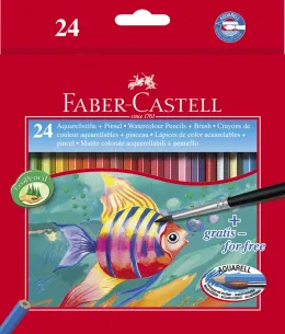 Imagine pentru Creioane Colorate Acuarela 24 Buc + Pensula Faber-Castell din aceiasi categorie