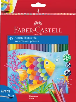 Imagine pentru Creioane Colorate Acuarela 48 Buc + Pensula Faber-Castell din aceiasi categorie