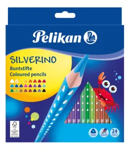 Imagine pentru Creioane Colorate Silverino Lacuite, Set 24 Culori, Sectiune Triunghiulara din aceiasi categorie