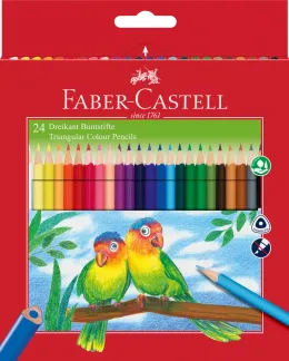 Imagine pentru Creioane Colorate Triunghiulare 24 Culori + Ascuțitoare Eco Fabe din aceiasi categorie