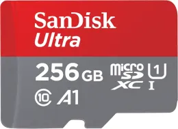 Imagine pentru Card memorie Sandisk Ultra MicroSDXC 256GB, Clasa 10 + Adaptor SD din aceiasi categorie