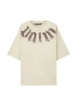 Imagine pentru Tricou cu logo oversized, culoare bej, Palm Angels din aceiasi categorie