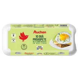 Imagine pentru Ouă de găină, Auchan, mărime M, cod 1, 10 bucăți din aceiasi categorie