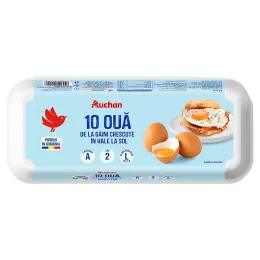 Imagine pentru Ouă de găină, Auchan, mărime L, cod 2, 10 bucăți din aceiasi categorie